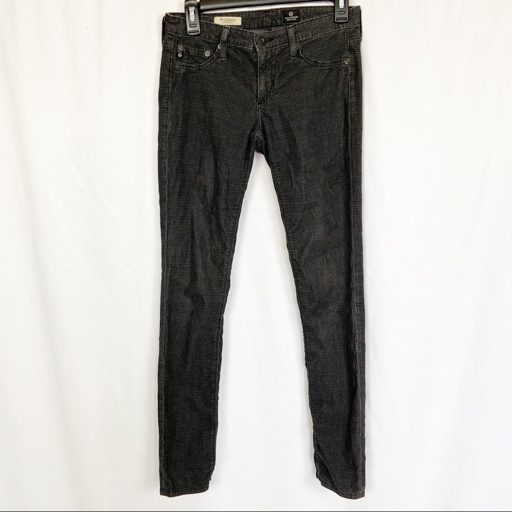 AG gray & black houndstooth skinny legging Jean 27